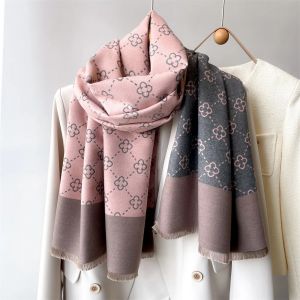 Écharpe d'hiver pour femmes, Design de luxe, Double face, sensation de cachemire, écharpe chaude,