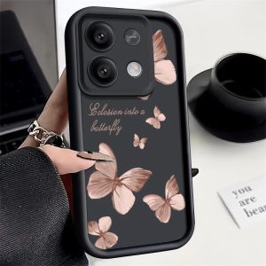 Coque papillon dor&eacute;e antichoc pour Xiaomi Redmi Note 13 12 11 10 Pro 4G 11s 14, Funda Poco F6 X6 X5