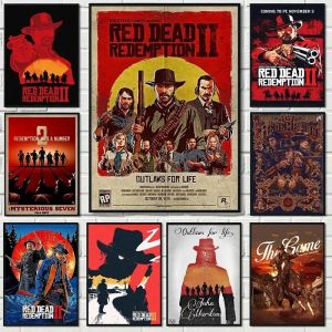 Affiche de jeu vidéo rétro Westworld Red Dead Redemption 1/2, images d'art murales, peinture sur