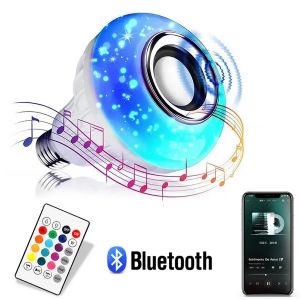 E27 Bluetooth haut-parleur musique ampoule RGB lumières ampoule 12W 85-265V avec télécommande pour