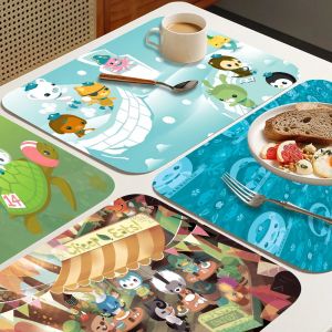 Tapis de séchage de vaisselle de cuisine imprimé dessin animé The Octonauts, tapis de vidange de
