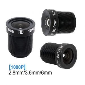 Objectif de vidéosurveillance HD 1080P 2.8/3.6/6mm, objectif de caméra de sécurité M12 2MP ouverture