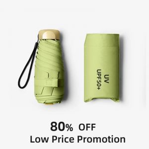 Parapluie Pliant en Vinyle UPF50 +, Mini Parapluie UV, Petite Poche, Voyage, Pluie, Parasol,
