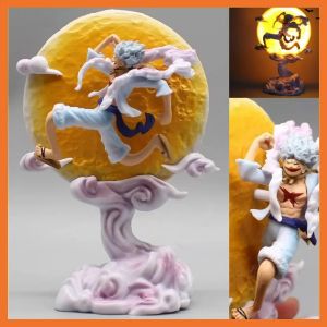16 cm une pi&egrave;ce figurine d'anime f&eacute;e de lune Nika singe D Luffy Gear 5 avec lumi&egrave;re de lune figurine