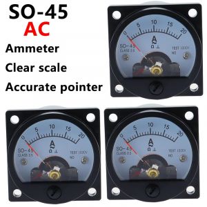 SO-45 ampèremètre analogique AC 1A 2A 3A 5A 10A 15A 20A 30A 50A etc., compteur de pointeur/compteur