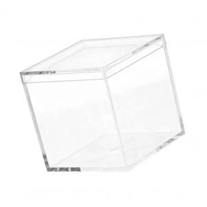 Boîte à bonbons transparente en plastique pour mariage, cube carré transparent, couvercle portable,