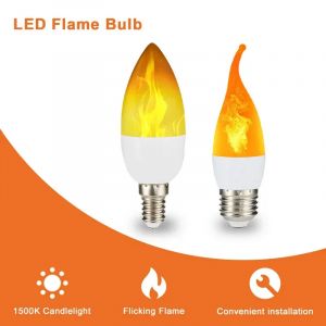 E14 LED ampoules de flamme 4 Modes f&ecirc;te LED effet de flamme lumi&egrave;re Simulation lumi&egrave;res de feu