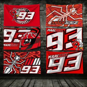 3x5 pi n&deg; Drapeau de voiture M-MarquezS M-MarcS, banni&egrave;re d'impression num&eacute;rique en Polyester pour