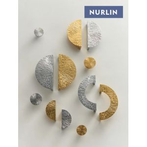 Nurlin laiton motif exquis boutons d'armoire porte de garde-robe demi-lune poignée or argent meubles