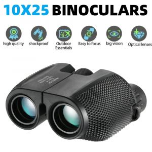 Jumelles 10X25 HD Mini télescope Portable BAK4 FMC télescope enduit observation des oiseaux en plein