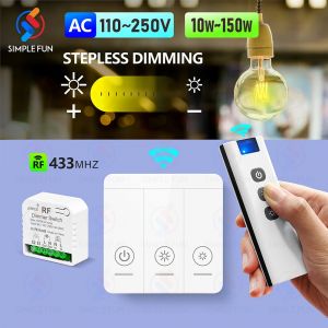 Variateur de lumière sans fil 433mhz, AC 110V 220V 230V, Module de télécommande pour ampoule LED 10
