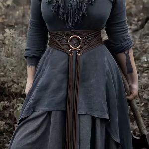 Ceinture &agrave; n&oelig;ud longue en ULpour femme, ceinture d&eacute;corative vintage, m&eacute;tal, taille irr&eacute;guli&egrave;re,