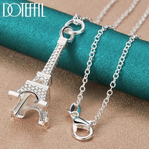 DOTEFFIL 925 argent Sterling 16-30 pouces chaîne tour Eiffel Paris pendentif collier pour femme
