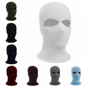 Cagoule intégrale à 3 trous pour le ski et le cyclisme, masque facial chaud, bonnet coupe-vent,