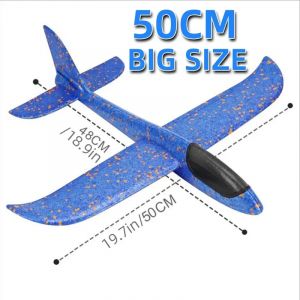 Grand planeur en mousse de 50CM, lancer à la main, avion léger inertiel EPP, avions à bulles,