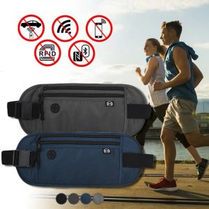 RFID bloquant étanche Sport voyage téléphone argent ceinture sac Fanny Packs hommes femmes caché