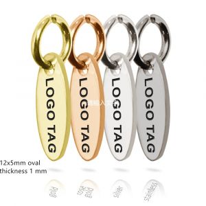 MaiLun 50pcs étiquettes de logo personnalisées 12x5mm mini étiquettes ovales gravées au laser en