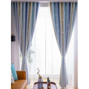 Rideaux occultants bleus et roses pour enfants, pour chambre à coucher, étoiles, pour garçons,
