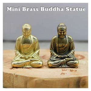 Mini Statue de bouddha en laiton de poche, Sculpture de bouddha Zen en cuivre, inde, thaïlande, pour