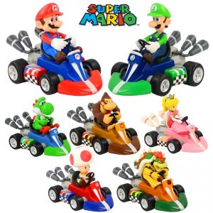 Styles Mario retirer voiture vert Yoshi âne Kong Bowser Luigi crapaud princesse pêche figurines