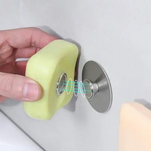 Porte-savon magnétique mural en acier inoxydable, 1 pièce, porte-savon créatif auto-drainant,