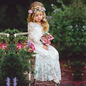 robes de soirée robe mariage enfant fille Robe en dentelle pour filles de 2 à 12 ans, vêtements de