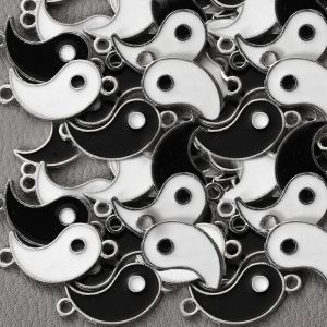 Pendentif en alliage Tai Chi Bagua, 20 pièces, glaçure goutte à goutte de Style chinois, breloques