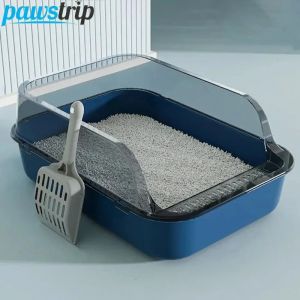 Bac à litière semi-fermé pour chat, bac à sable pour chats, lapin, petits animaux, plateau pour