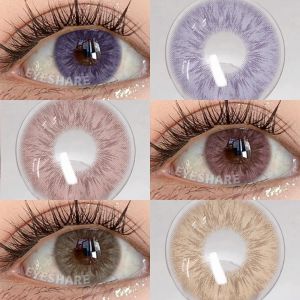 EYESHARE 1 paire de lentilles de Contact de couleur naturelle rose Contact violet gris lentilles de