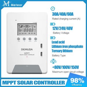 Meteor-Contrôleur de charge MPPT pour panneaux solaires, 30A 40A 60A, 12V 24V 48V, écran LCD