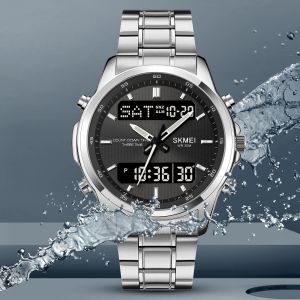 Skmei 2049 montres de mode montre pour hommes rétro-éclairé Sport étanche réveil 3 temps compte à
