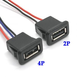 1/2/5 pièces 2Pin 4Pin USB 2.0 prise d'alimentation femelle 2P 4P USB2.0 connecteur de Port de