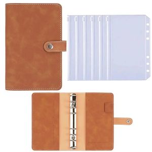 Classeur de Budget A6, couverture de carnet de notes en PU, manuel &agrave; feuilles mobiles, classeur &agrave; 6