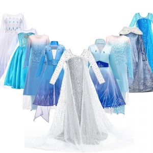 Costume Elsa 2 pour filles de 3 5 6 8 10 ans, robe de princesse Cosplay d'halloween pour enfants,