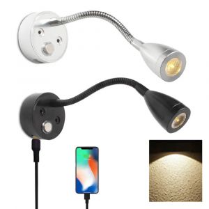 RV LED lampe de lecture DC10-30V Smart Touch Dimmable Flexible col de cygne applique murale pour