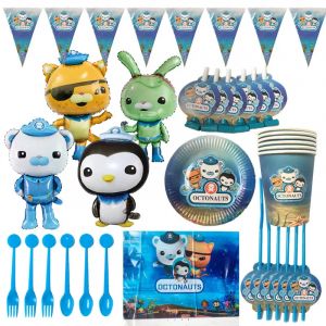 Décorations de fête à thème les Octonauts, vaisselle jetable, fournitures de fête, bannière