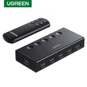 UGREEN commutateur HDMI 5 en 1 sortie 4K @ 60Hz, répartiteur HDMI avec télécommande 5 ports prise en