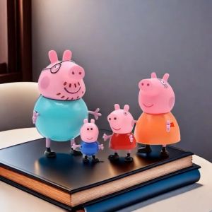 4 pi&egrave;ces Peppa Pig rose jouet figurine dessin anim&eacute; George famille jouet cochon maman et papa Anime