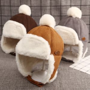 Chapeau chaud pilote Trooper chapeau hommes Faux cachemire chapeau russe Ushanka oreillette