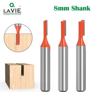 LAVIE 3 pi&egrave;ces 8mm tige droite routeur Bit carbure de tungst&egrave;ne unique cannelure fraise &agrave; bois pour