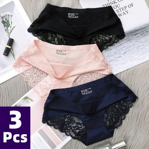 Culottes en soie pour femmes, sous-vêtements doux, sans couture, taille moyenne, Lingerie Sexy,