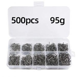 500 pièces/boîte en boîte 3 # -12 #   50 pièces chaque ensemble d'hameçons de pêche hameçons