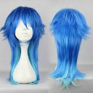 Meurtre dramatique DMMD Seragaki Aoba Cosplay Costume perruque de fête deux tons bleu Ombre cheveux