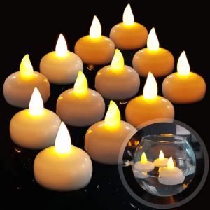 36/12 pièces bougie flottante lampe sans flamme bougie chauffe-plat scintillement électronique LED