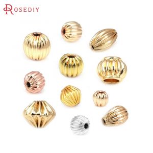 3MM 4MM 5MM 6MM 8MM 18K couleur or laiton rond citrouille entretoise perles Bracelets perles