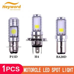 Ampoules LED H6 BA20D pour moto et scooter, 2 côtés COB, lampe Hi Lo, phares antibrouillard, lampe
