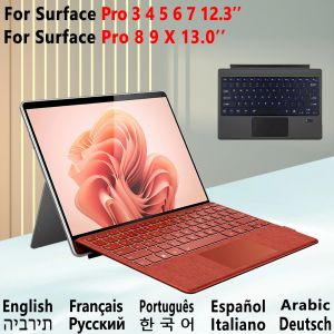 Clavier Trackpad pour Microsoft Surface Pro 3 4 5 6 7 8 9 X clavier rétro-éclairé russe espagnol