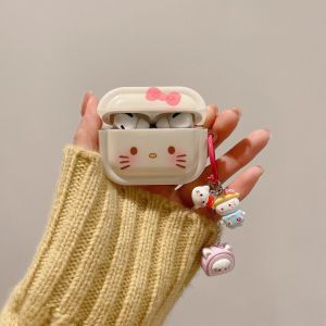 Pour étui Airpods Pro 2, Hello Kitty timide pour étui Airpods, housse de protection antichoc en TPU
