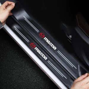 Autocollants universels de protection de seuil de porte de voiture en Fiber de carbone 3D, pour