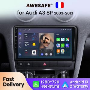 AWESAFE PX9 Autoradio Autoradio pour Audi A3 8P 2003 - 2013 écran Carplay sans fil Android Auto